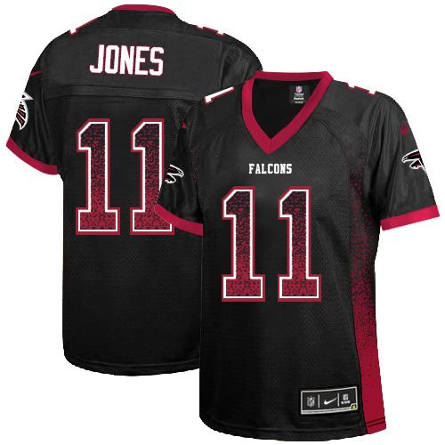 Nike Falcons #11 Julio Jones Black Alternate Women's Stitched NFL Elite Drift Fashion Jersey